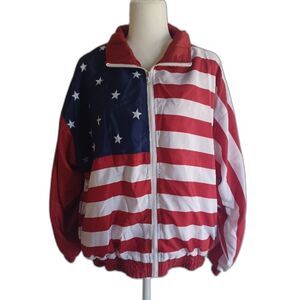 Vintage USA American Flag windbreaker jacket